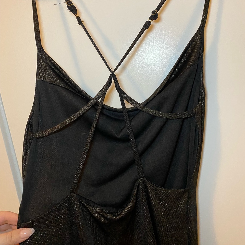 Backless Detail Mini Dress Sparkly